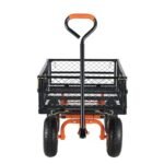VEVOR Chariot à benne basculante, capacité de charge 399 kg, chariot de jardin en métal robuste avec cadre facile à assembler, poignée convertible 2 en 1, roues 255 mm – Image 9