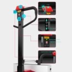 XOVP-023 Chariot à Plateforme Transpalette électrique au Lithium d'une capacité de 6600 LB avec poignée Multifonction, Marche Verticale et Fonction de Vitesse de Tortue Chariot Robuste sur Roues – Image 4