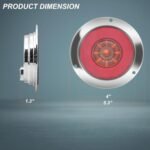 Biqing 4pcs 4" Feux Remorque LED Rond,12V 24V Led Feux Arrière de Remorque Rouge Feux Stop Ambre Indicateur Lamp Avec Lunette Chromée Eclairage pour Remorque Camion Van Remorque RV – Image 5