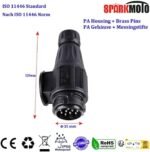 SPARKMOTO Prise Remorque 13 Broches Male Étanche, 12V Prise attelage 13 Broches Connecteur Prise de Remorque Male pour Porte-vélos, Camion,Caravane,Fiche Remorque 13 Broches avec Cache Vert(SK13P) – Image 2