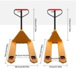 Plate Forme Pliable Chariot Transpalette, Transpalette À Main Standard, Transpalette Industriel, pour Le Stockage Et La Manutention en Intérieur (Yellow 68.5cm) – Image 2
