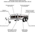 Tema Wood Remorque Double essieux basculante Caisse contreplaqué châssis Acier 263x125 cm – Image 2