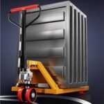 Plate Forme Pliable Chariot Transpalette, Transpalette À Main Standard, Transpalette Industriel, pour Le Stockage Et La Manutention en Intérieur (Yellow 68.5cm) – Image 7