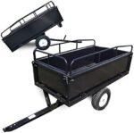 Wiltec Remorque basculante sur pneus – 200 x 78 x 94,5 cm – avec Main Courante et Parois Amovibles