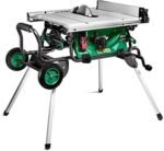 HiKOKI Scie circulaire sur table - 1500W, Ø 255mm, profondeur de coupe 79mm, démarrage progressif, extension de table, guide parallèle, support avec roulettes, pour une coupe précise et puissante