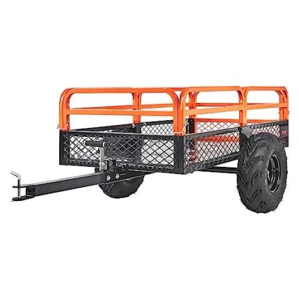 VEVOR Remorque à Benne Basculante Capacité de Charge 680 kg Remorque Utilitaire de Jardin Robuste avec Côtés Amovibles Chariot de Transport à Déversement 0,4 m³​ pour Tracteur, Tondeuse à Gazon,