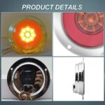 Biqing 4pcs 4" Feux Remorque LED Rond,12V 24V Led Feux Arrière de Remorque Rouge Feux Stop Ambre Indicateur Lamp Avec Lunette Chromée Eclairage pour Remorque Camion Van Remorque RV – Image 4