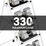 KINGRACK Escabeau 4 Marches Pliable, Escabeau Pliant avec Marchepied Antidérapant et Large, Mains Courantes, pour Adultes, Maison, Cuisine, Bureau, Escabot en Acier Robuste, Léger et Portable, Blanc – Image 5