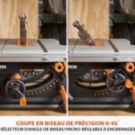 Evolution Power Tools R255TBLX+ Scie de Table avec Support (Nouvelle Génération de Rage 5-S) Lame de Coupe Multi-Matériaux Coupe Bois, Métal, Plastique, Biseau de 45˚, Angle d'onglet de +/- 60˚, 1800w – Image 8