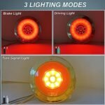 Biqing 4pcs 4" Feux Remorque LED Rond,12V 24V Led Feux Arrière de Remorque Rouge Feux Stop Ambre Indicateur Lamp Avec Lunette Chromée Eclairage pour Remorque Camion Van Remorque RV – Image 2
