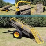 Wiltec Remorque basculante – 2100 x 1200 x 70 mm – capacité 450 kg – en Acier – avec Grille et Parois Amovibles – pour Tondeuse autoportée ATV Jardinage Transport – Image 2