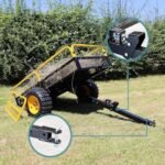 Wiltec Remorque basculante – 2100 x 1200 x 70 mm – capacité 450 kg – en Acier – avec Grille et Parois Amovibles – pour Tondeuse autoportée ATV Jardinage Transport – Image 4