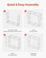 VEVOR Support à bois de chauffage avec toit incliné, range-bûches extérieur métal – Image 6