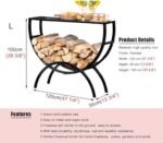 Range Buche Table D'appoint Porte-bûches en Métal 100/ 120 Cm de Long – Image 2