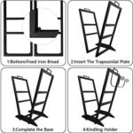 FHSLKXIM Range-Bûches D'Intérieur en Métal Robuste pour Le Stockage du Bois De Chauffage – Image 5