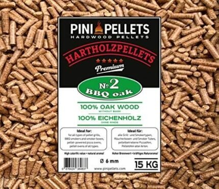 PINI Granulés de barbecue 15 kg, granulés de bois 100 % chêne